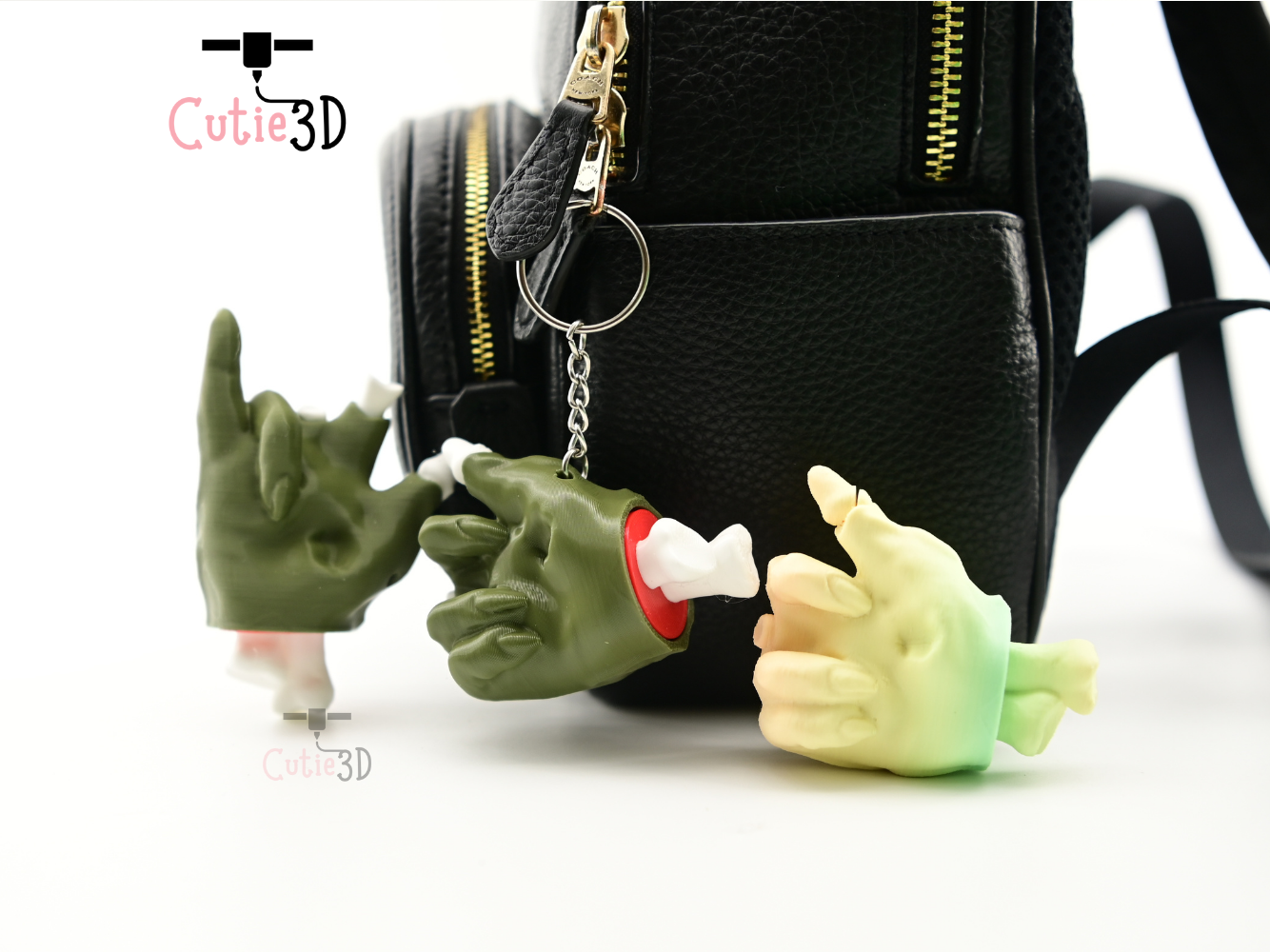 Digital Downloads - Cutie3D Spooky Halloween Zombie Hand Set Keycap Fidget Clicker Keychain - Cute Backpack Keychain