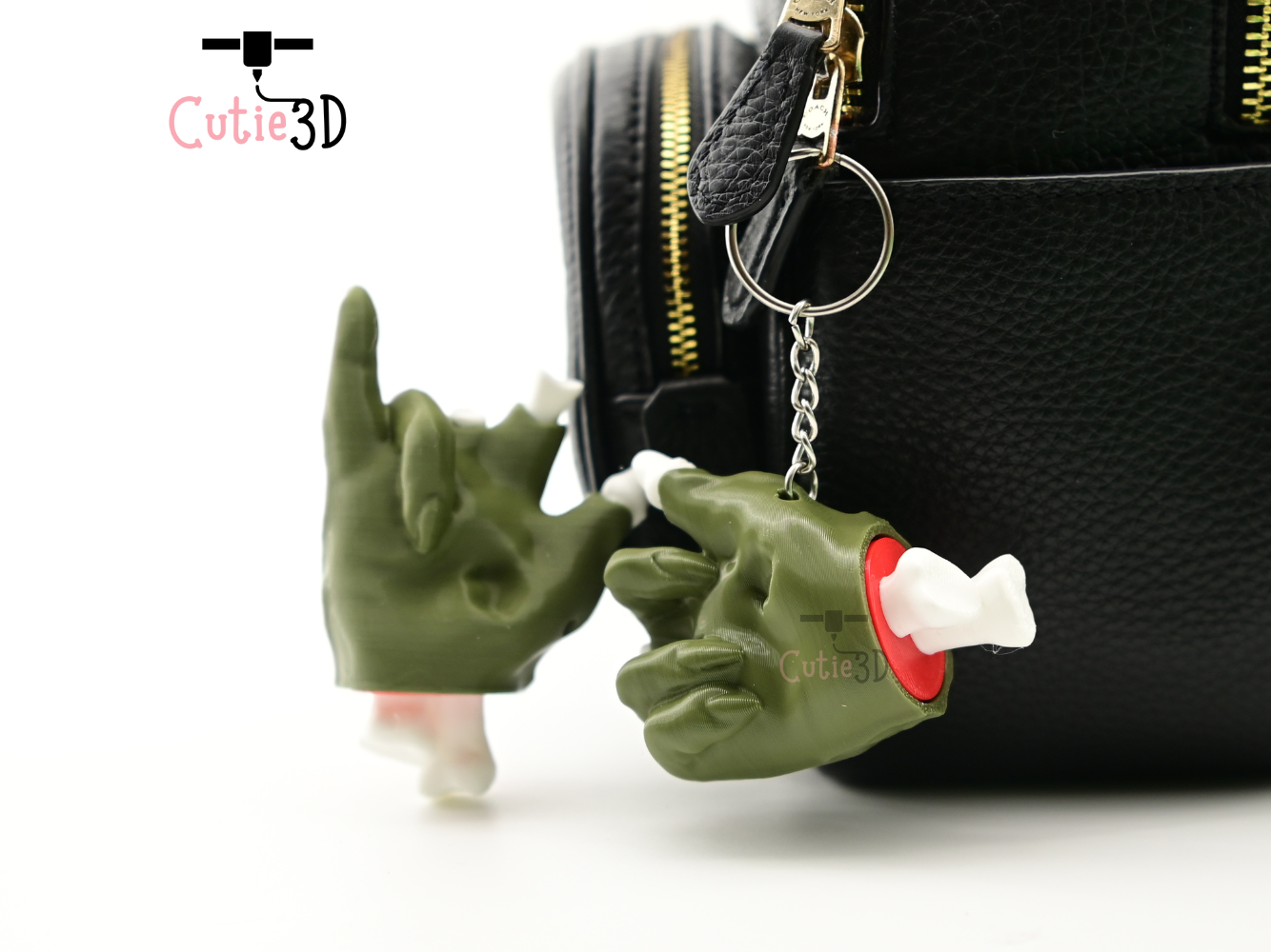 Digital Downloads - Cutie3D Spooky Halloween Zombie Hand Set Keycap Fidget Clicker Keychain - Cute Backpack Keychain