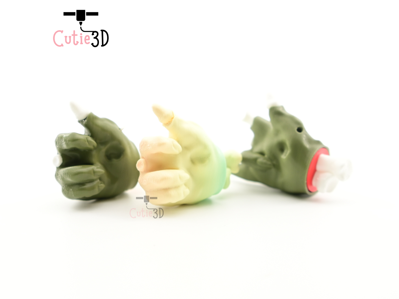 Digital Downloads - Cutie3D Spooky Halloween Zombie Hand Set Keycap Fidget Clicker Keychain - Cute Backpack Keychain