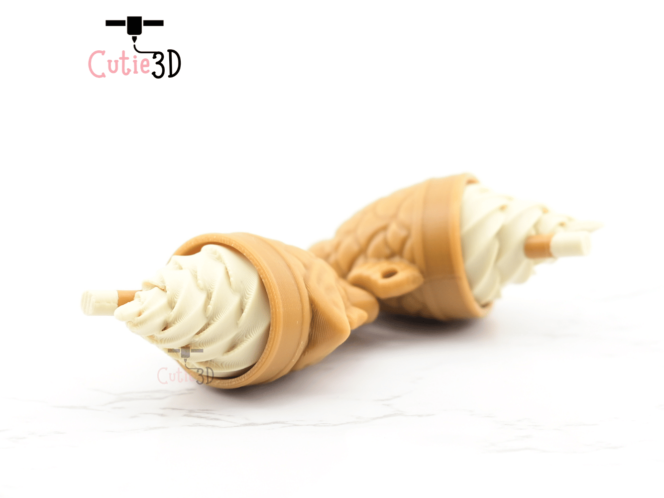 Digital Downloads - Cutie3D Taiyaky Fish Waffle Ice Cream Keycap Fidget Clicker Keychain - Cute Backpack Keychain