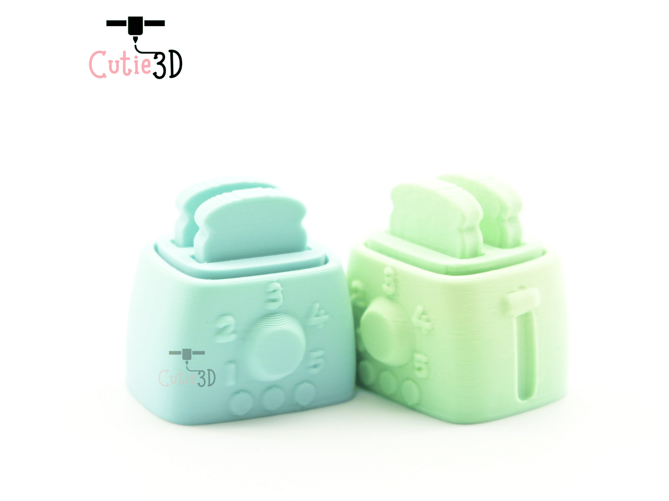 Digital Downloads - Cutie3D Toaster With Sliced Bread Keycap Fidget Clicker Keychain - Cute Backpack Keychain