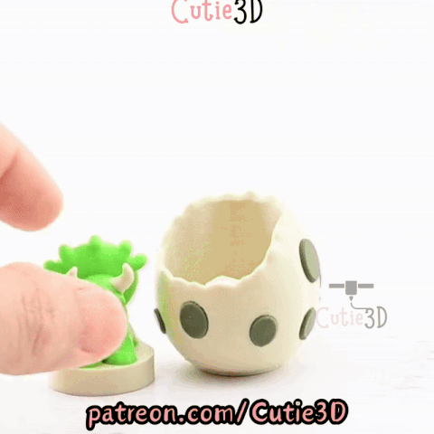 Digital Downloads - Cutie3D Triceratops In An Egg Keycap Fidget Clicker Keychain - Cute Backpack Keychain