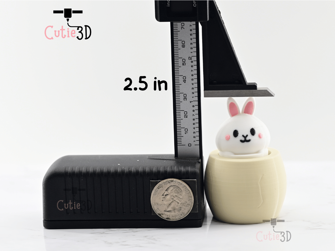 Digital Downloads - Cutie3D Twisty Clicker Easter Bunny In An Egg - Backpack Keychain - Cute Easter Gifts