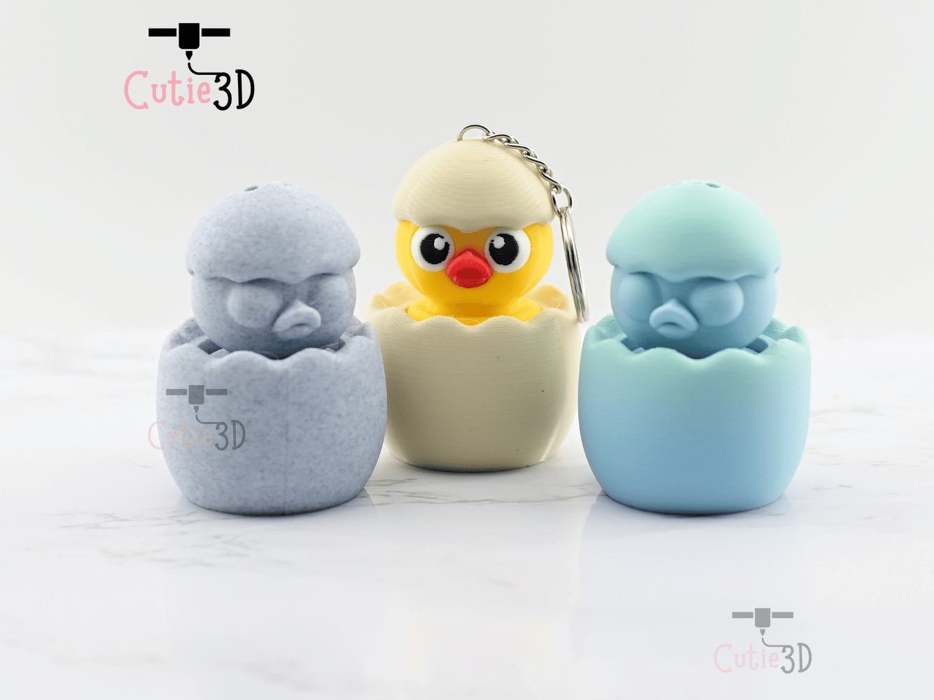 Digital Downloads - Cutie3D Twisty Clicker Easter Chicken In An Egg - Cute Easter Gifts - Cute Backpack Gifts