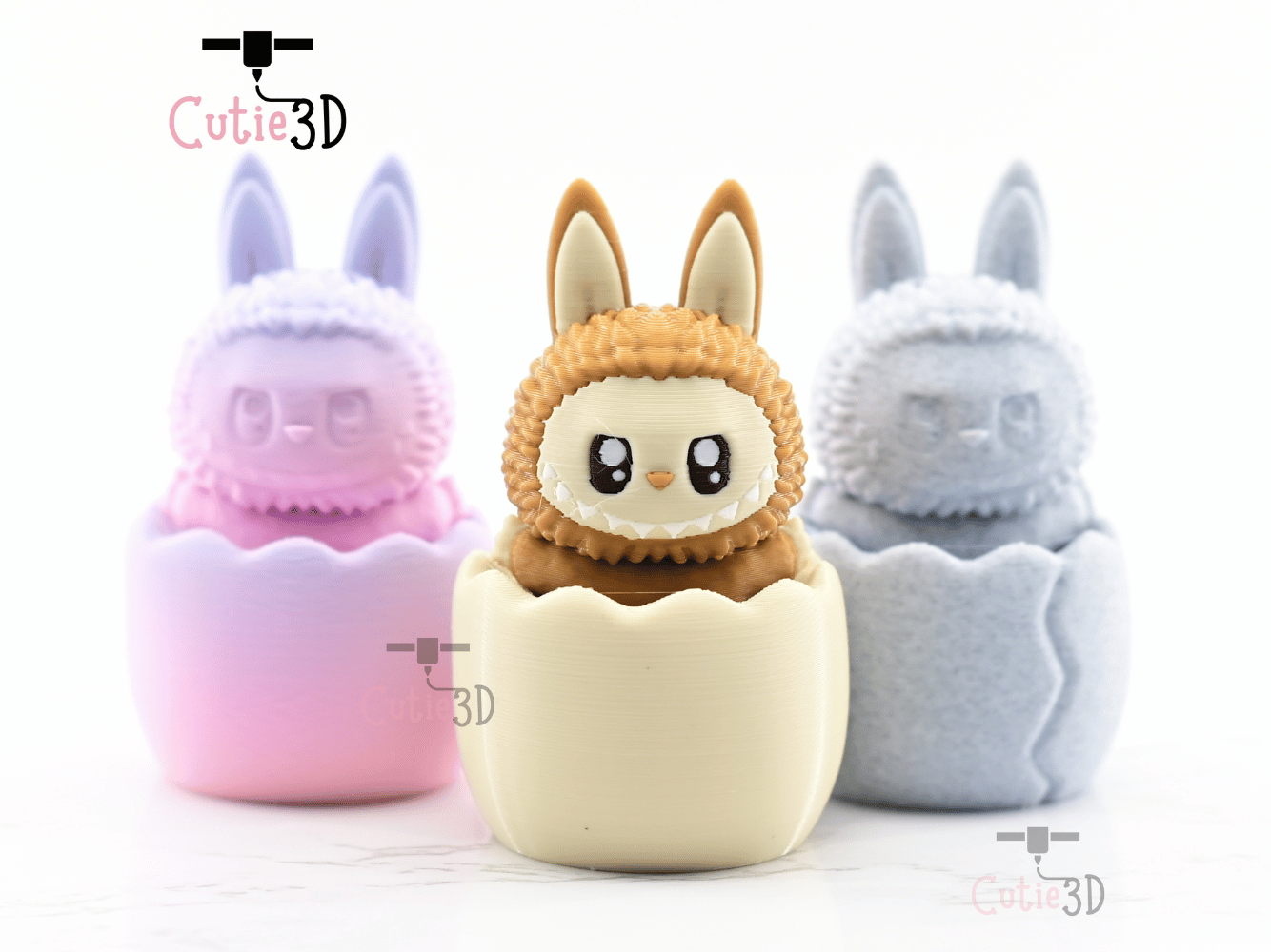 Digital Downloads - Cutie3D Twisty Clicker Easter Egg Labubu Keychain - Cute Backpack Keychain - Cute Labubu keychain