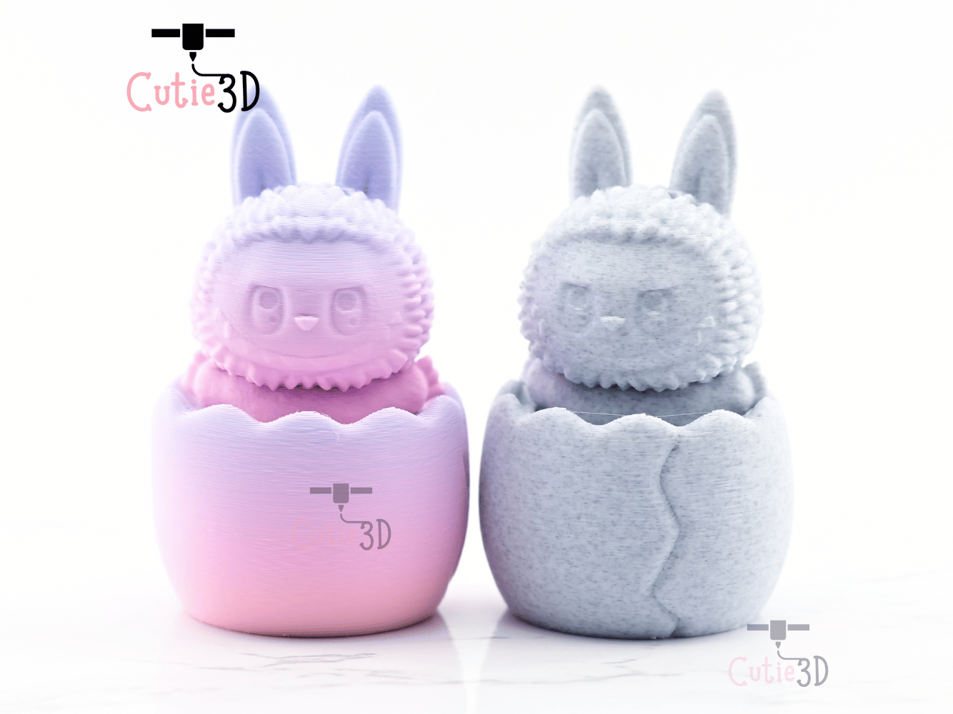 Digital Downloads - Cutie3D Twisty Clicker Easter Egg Labubu Keychain - Cute Backpack Keychain - Cute Labubu keychain