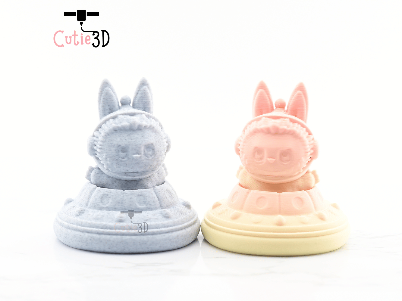 Digital Downloads - Cutie3D Twisty Clicker Fidget Alien Labubu In UFO Keychain - Cute Backpack Keychain - Cute Labubu Keychain