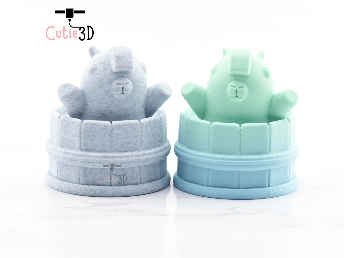 Digital Downloads - Cutie3D Twisty Clicker Fidget Capybara Cozy Bath Keychain - Cute Backpack Keychain - Cute Animal Keychain