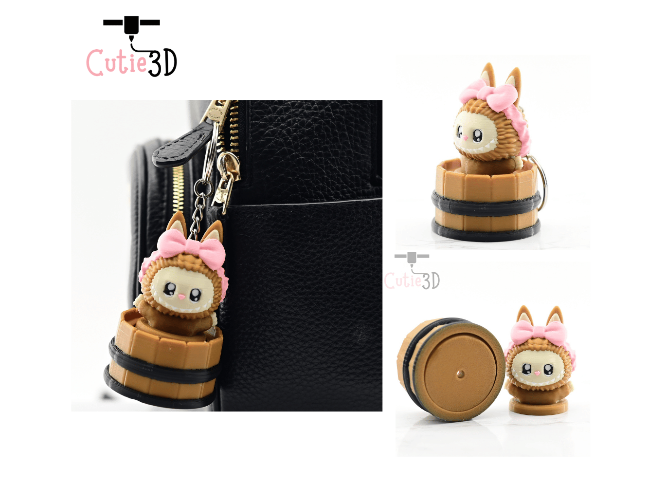 Digital Downloads - Cutie3D Twisty Clicker Fidget Labubu Cozy Bath Keychain - Cute Backpack Keychain