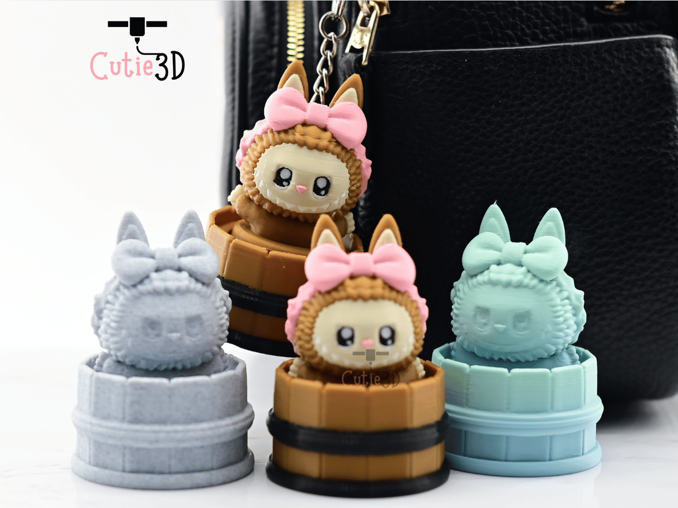 Digital Downloads - Cutie3D Twisty Clicker Fidget Labubu Cozy Bath Keychain - Cute Backpack Keychain