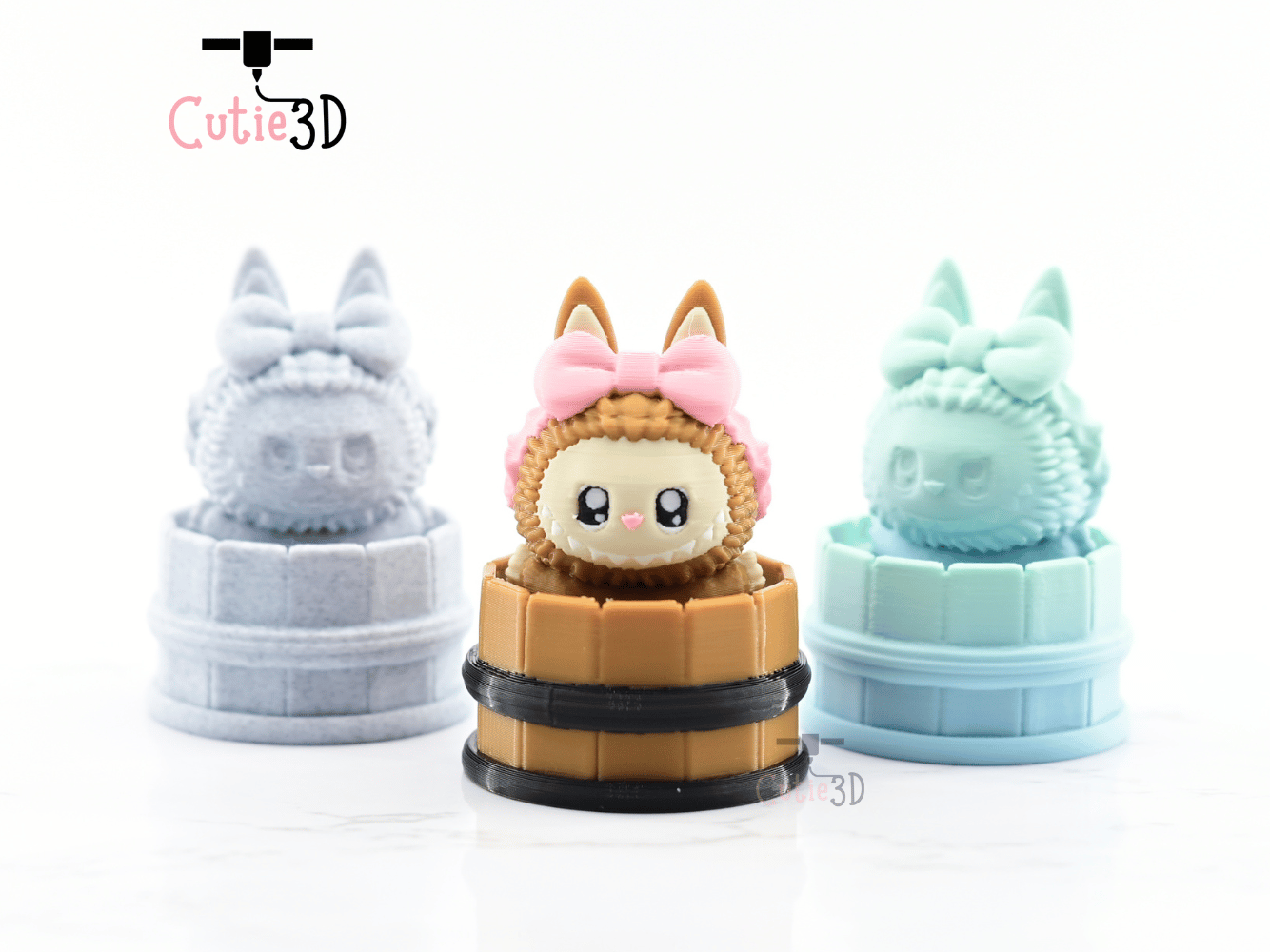 Digital Downloads - Cutie3D Twisty Clicker Fidget Labubu Cozy Bath Keychain - Cute Backpack Keychain