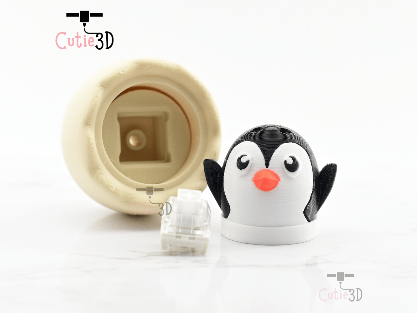 Digital Downloads - Cutie3D Twisty Clicker Fidget Penguin In An Egg Keychain - Cute Backpack Fidget Clicker Keychain