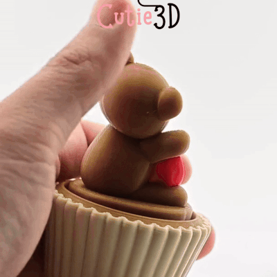 Digital Downloads - Cutie3D Twisty Clicker Valentine Bear Cupcake