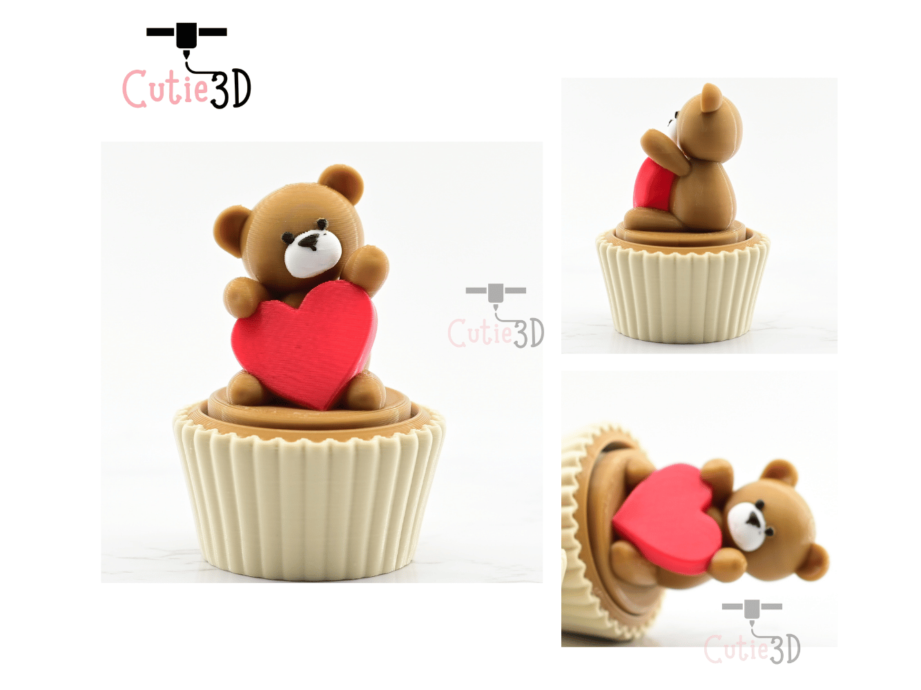 Digital Downloads - Cutie3D Twisty Clicker Valentine Bear Cupcake