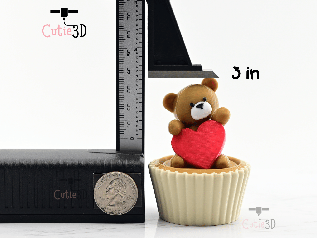 Digital Downloads - Cutie3D Twisty Clicker Valentine Bear Cupcake