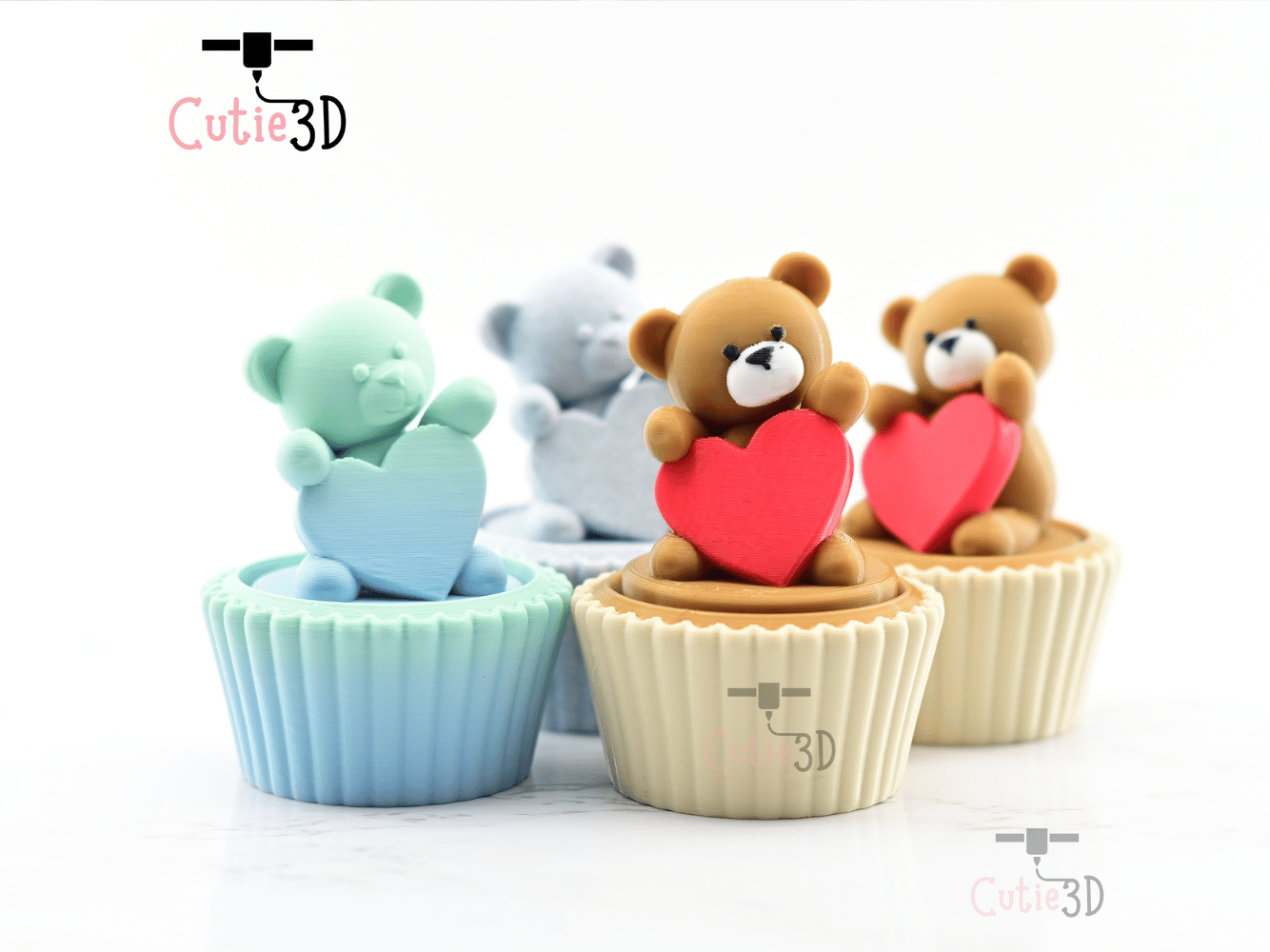 Digital Downloads - Cutie3D Twisty Clicker Valentine Bear Cupcake