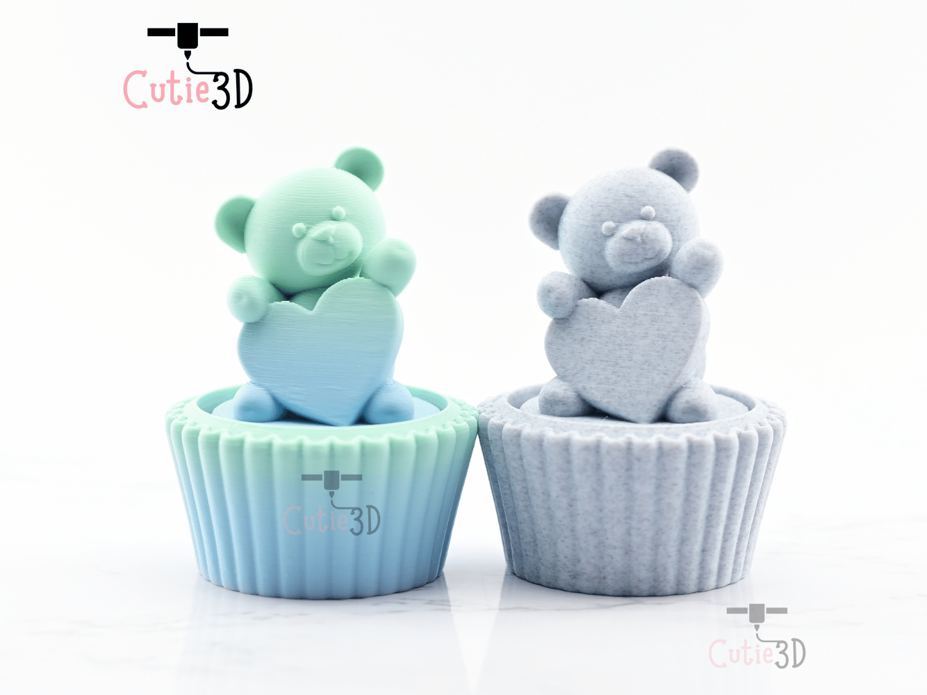Digital Downloads - Cutie3D Twisty Clicker Valentine Bear Cupcake