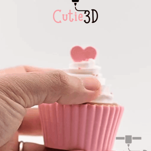 Digital Downloads - Cutie3D Twisty Clicker Valentine Heart Cupcake