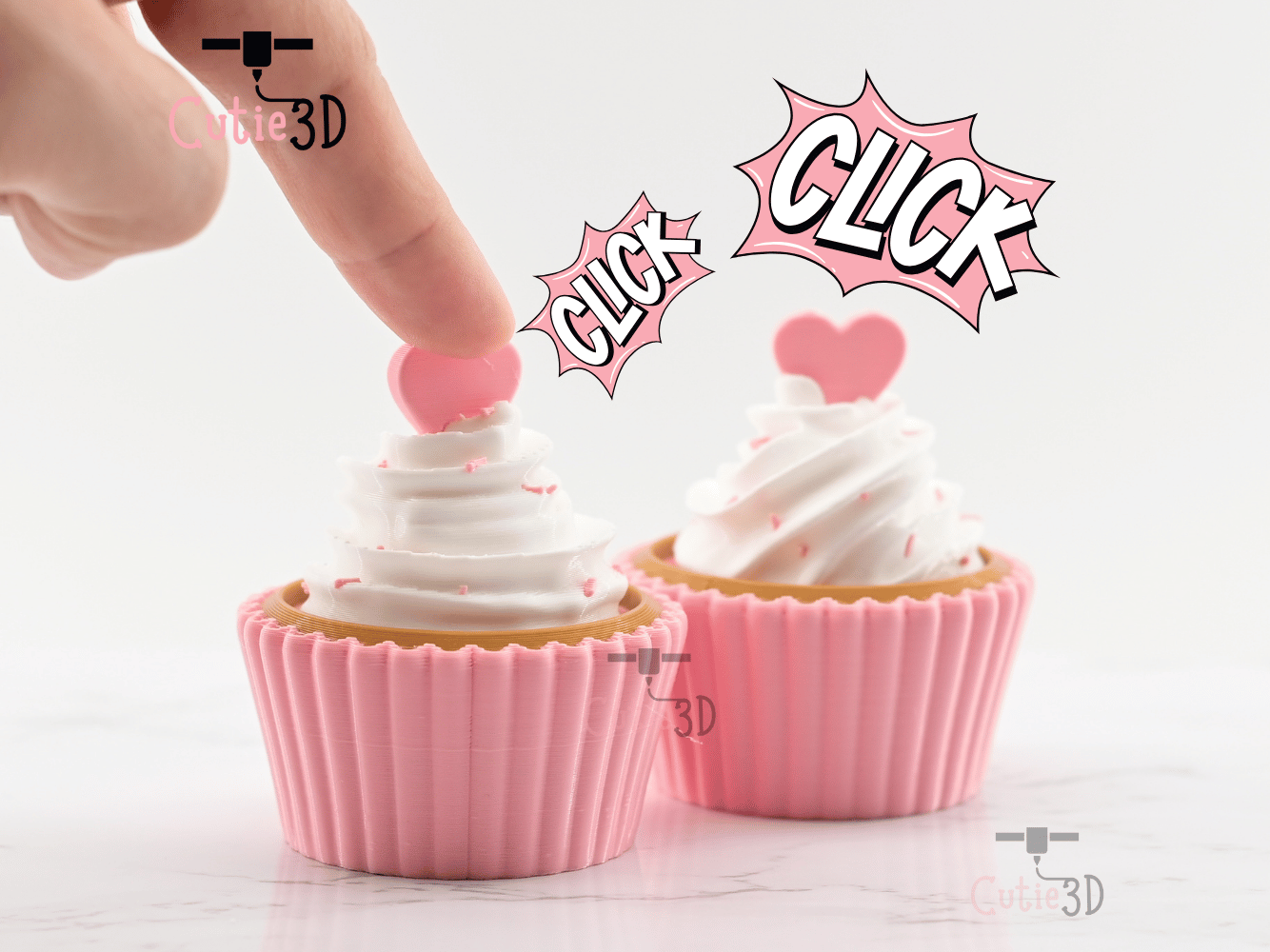 Digital Downloads - Cutie3D Twisty Clicker Valentine Heart Cupcake