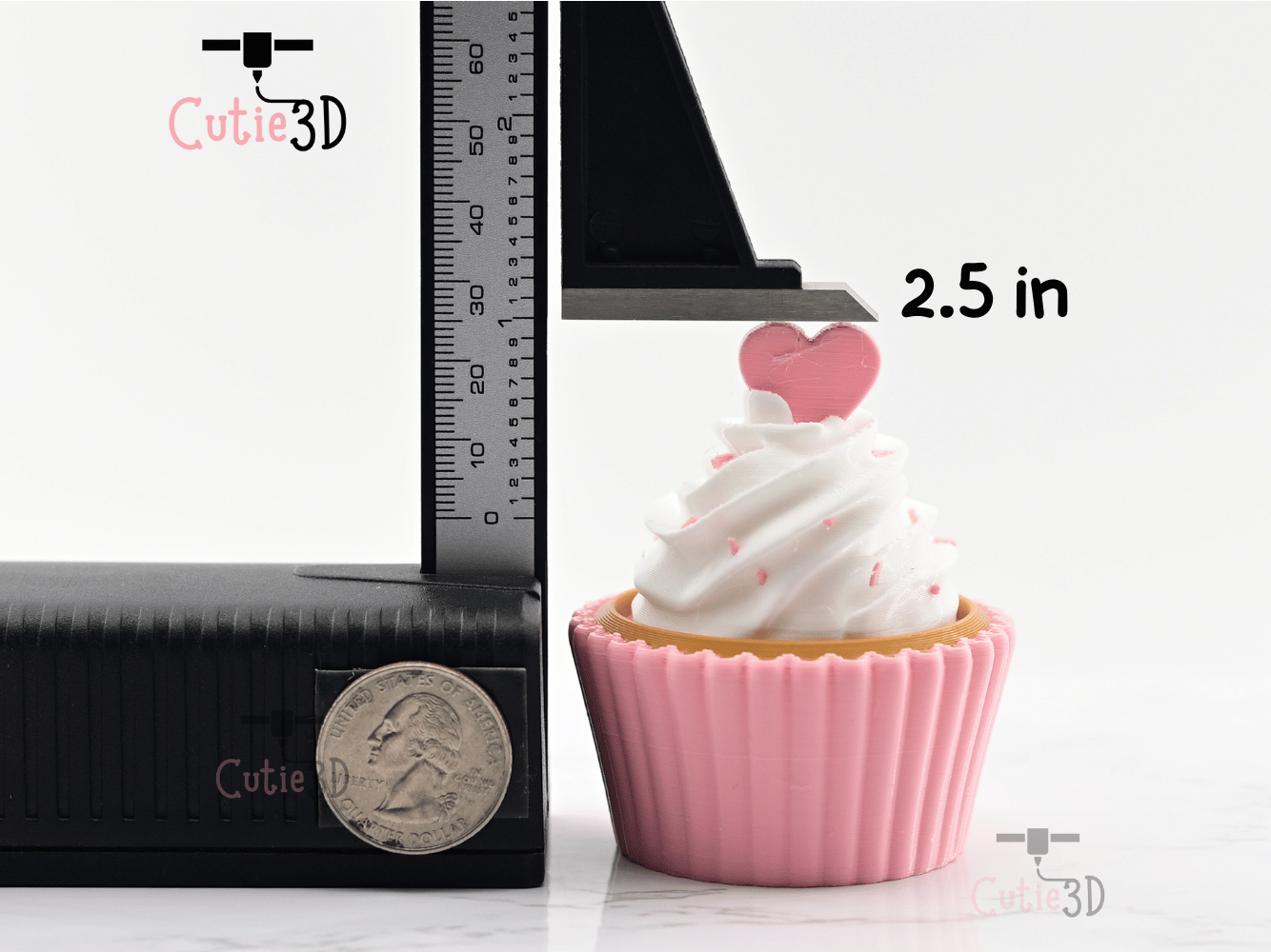 Digital Downloads - Cutie3D Twisty Clicker Valentine Heart Cupcake