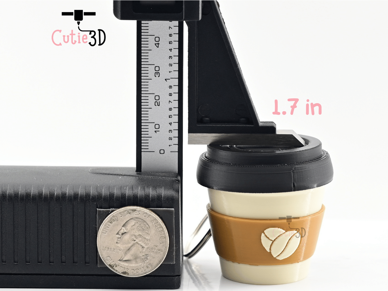 Digital Downloads - Cutie3D Twisty Coffee Cup Fidget Clicker Keychain - Cute Backpack Keychain