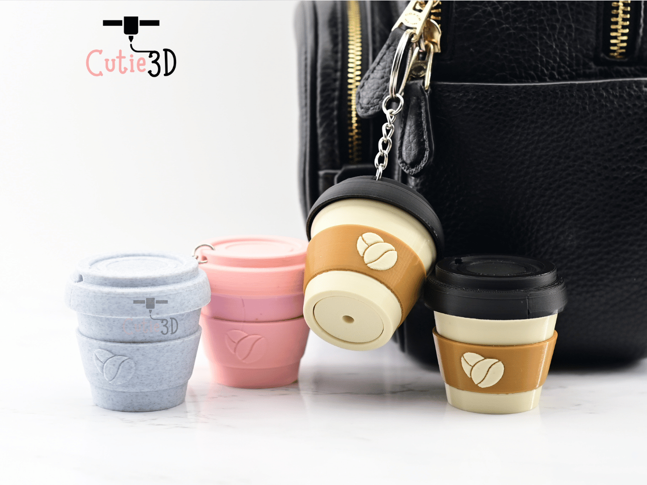 Digital Downloads - Cutie3D Twisty Coffee Cup Fidget Clicker Keychain - Cute Backpack Keychain