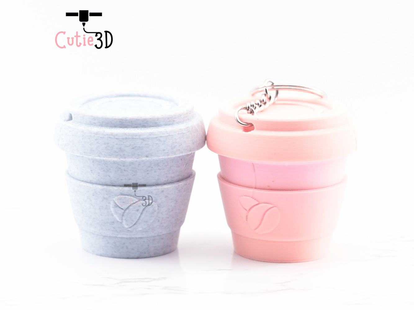 Digital Downloads - Cutie3D Twisty Coffee Cup Fidget Clicker Keychain - Cute Backpack Keychain