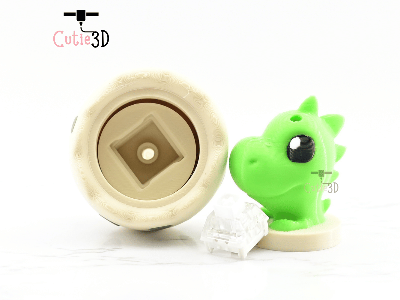Digital Downloads - Cutie3D Twisty Fidget Clicker Baby Dinosaur In An Egg Keychain - Cute Backpack Keychain