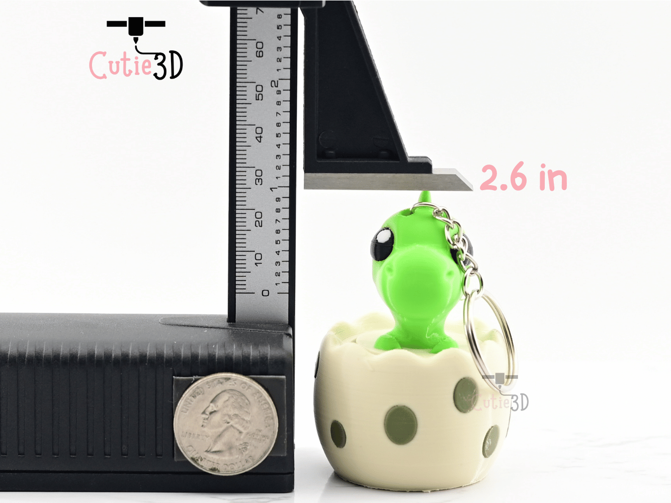 Digital Downloads - Cutie3D Twisty Fidget Clicker Baby Dinosaur In An Egg Keychain - Cute Backpack Keychain
