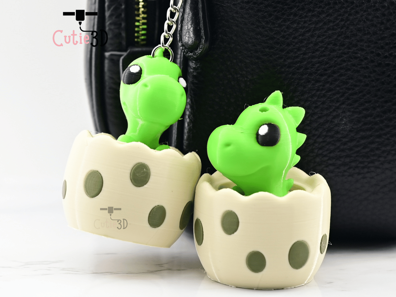 Digital Downloads - Cutie3D Twisty Fidget Clicker Baby Dinosaur In An Egg Keychain - Cute Backpack Keychain