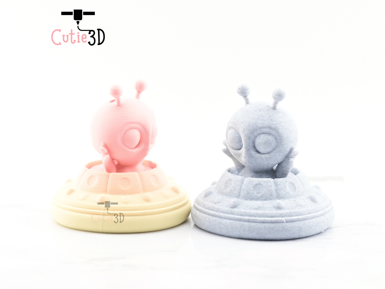 Digital Downloads - Cutie3D Twisty Keycap Fidget Clicker Alien In Ufo Keychain - Cute Backpack Keychain