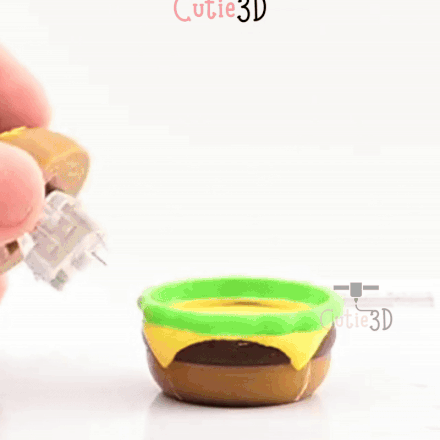Digital Downloads - Cutie3D Twisty Keycap Fidget Clicker Burger Keychain - Cute Backpack Keychain