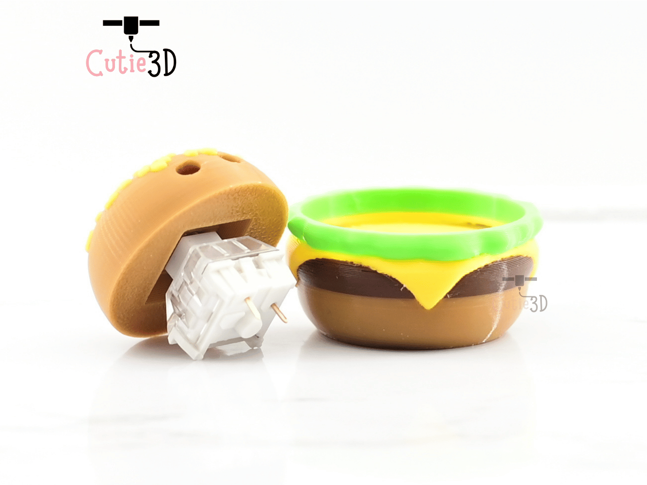 Digital Downloads - Cutie3D Twisty Keycap Fidget Clicker Burger Keychain - Cute Backpack Keychain