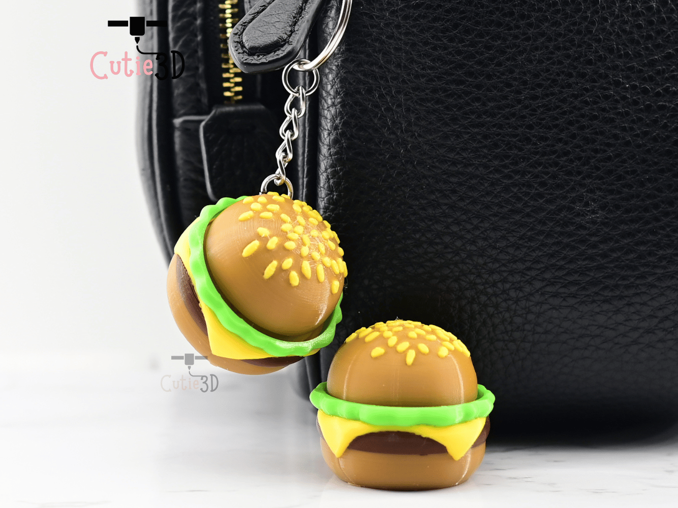 Digital Downloads - Cutie3D Twisty Keycap Fidget Clicker Burger Keychain - Cute Backpack Keychain