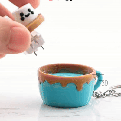 Digital Downloads - Cutie3D Twisty Keycap Fidget Clicker Chocolate Marshmallow Cup