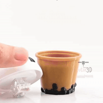 Digital Downloads - Cutie3D Twisty Keycap Fidget Clicker Cute Bear Boba Tea Cup Keychain - Cute Backpack Keychain