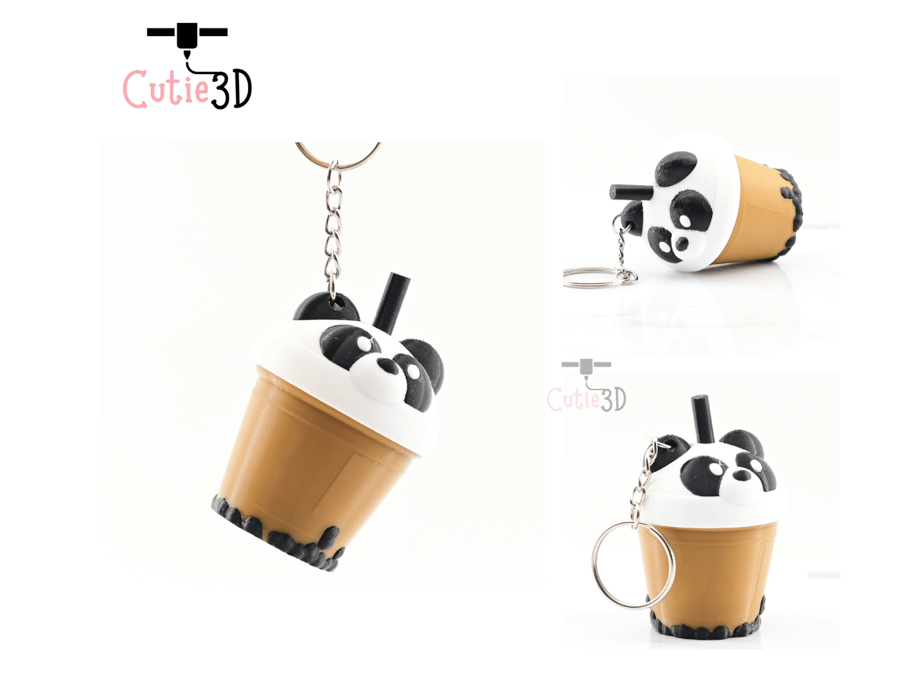 Digital Downloads - Cutie3D Twisty Keycap Fidget Clicker Cute Bear Boba Tea Cup Keychain - Cute Backpack Keychain