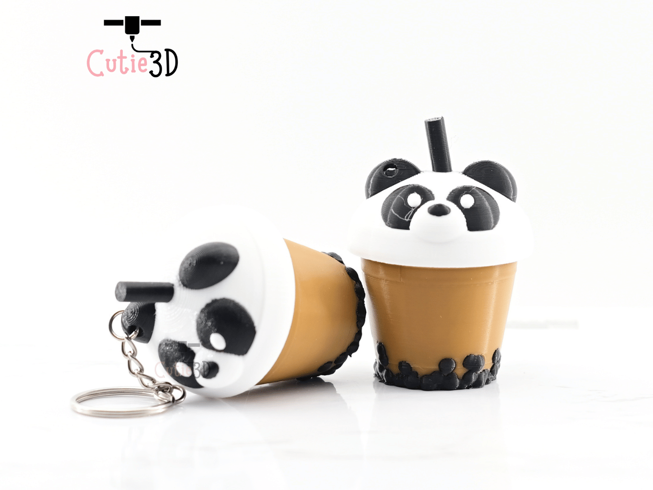 Digital Downloads - Cutie3D Twisty Keycap Fidget Clicker Cute Bear Boba Tea Cup Keychain - Cute Backpack Keychain