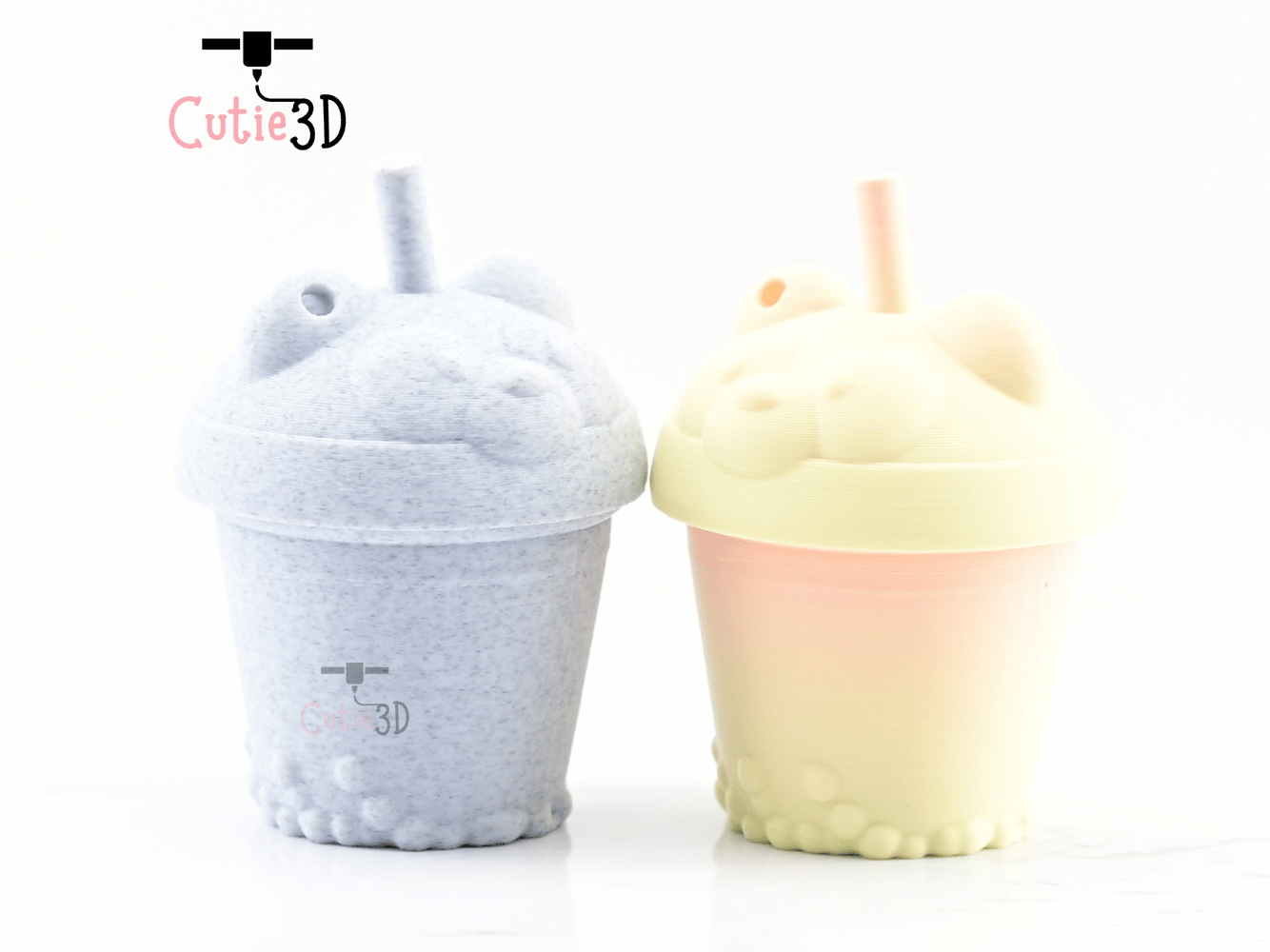 Digital Downloads - Cutie3D Twisty Keycap Fidget Clicker Cute Bear Boba Tea Cup Keychain - Cute Backpack Keychain