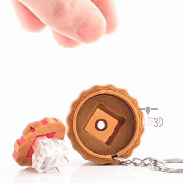 Digital Downloads - Cutie3D Twisty Keycap Fidget Clicker Keychain For Pie Lovers - Cute Backpack Keychain