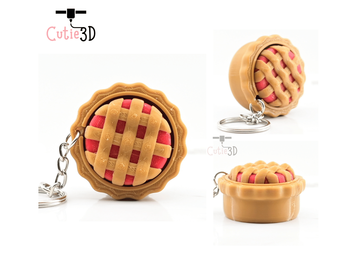 Digital Downloads - Cutie3D Twisty Keycap Fidget Clicker Keychain For Pie Lovers - Cute Backpack Keychain