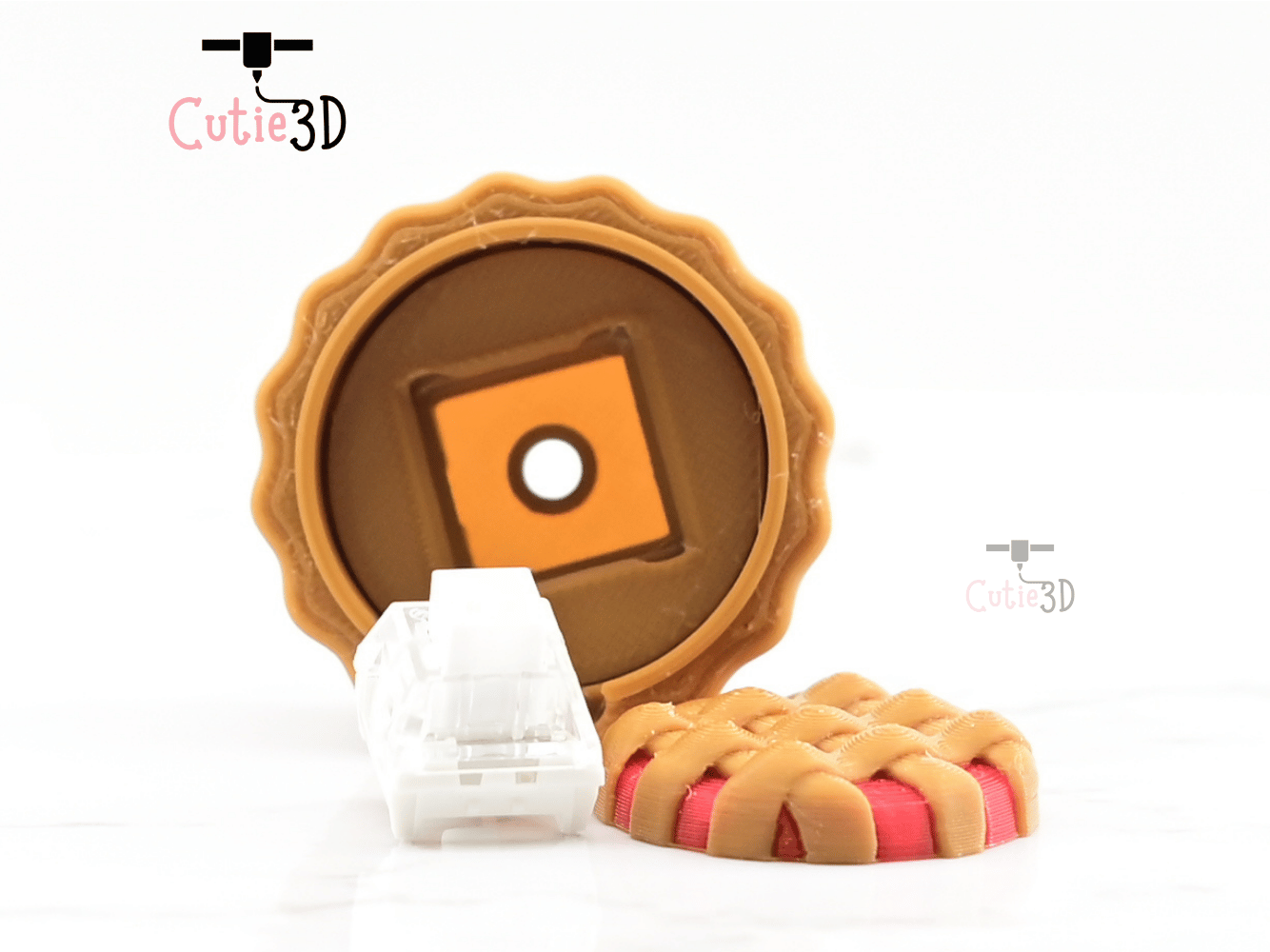 Digital Downloads - Cutie3D Twisty Keycap Fidget Clicker Keychain For Pie Lovers - Cute Backpack Keychain