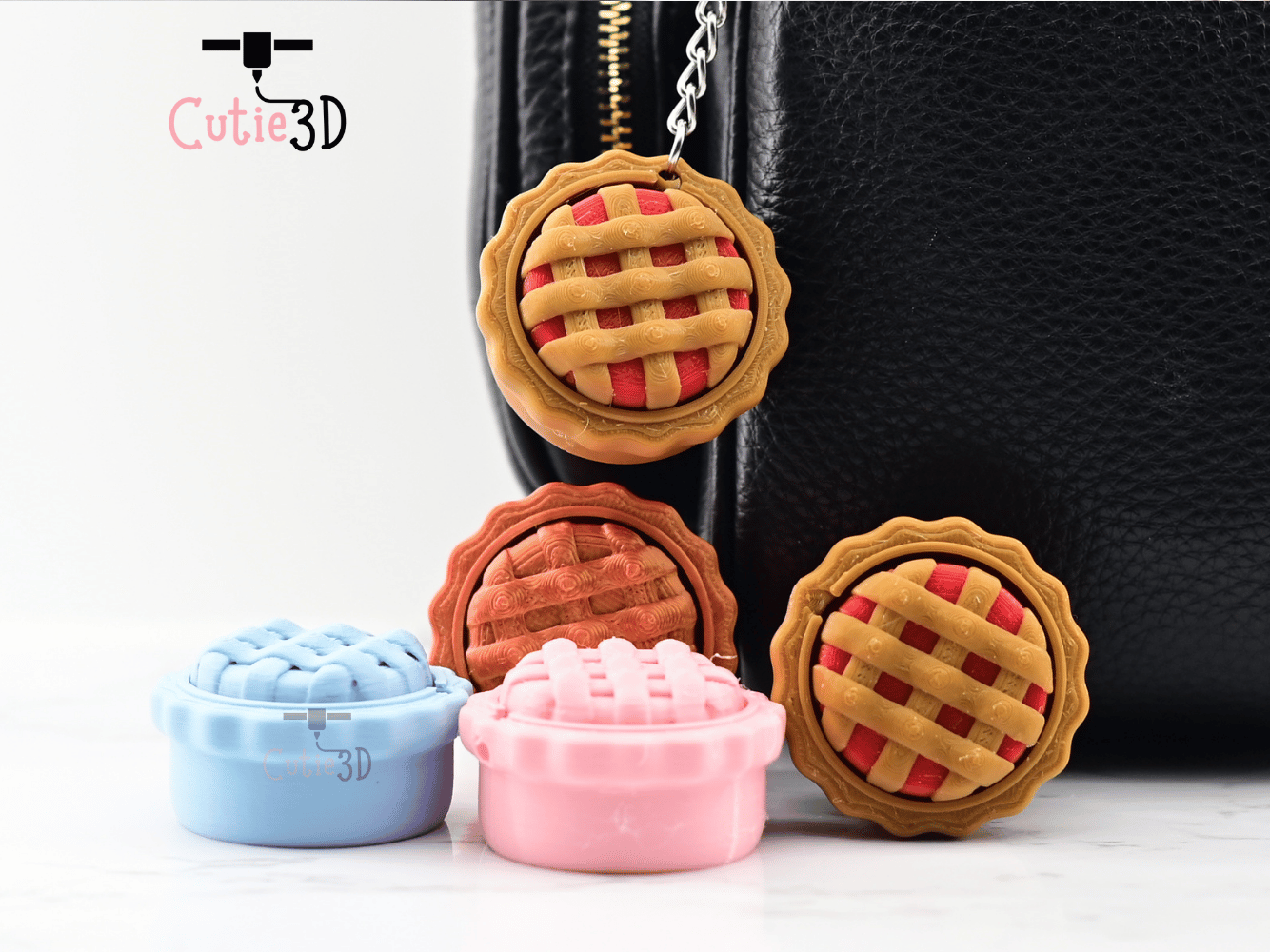 Digital Downloads - Cutie3D Twisty Keycap Fidget Clicker Keychain For Pie Lovers - Cute Backpack Keychain