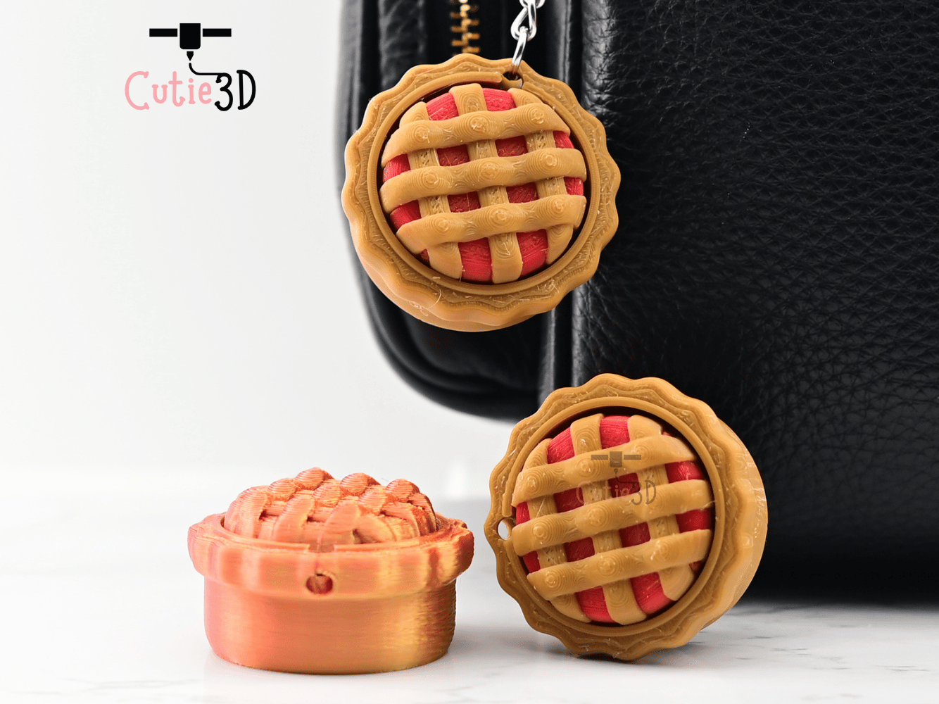 Digital Downloads - Cutie3D Twisty Keycap Fidget Clicker Keychain For Pie Lovers - Cute Backpack Keychain