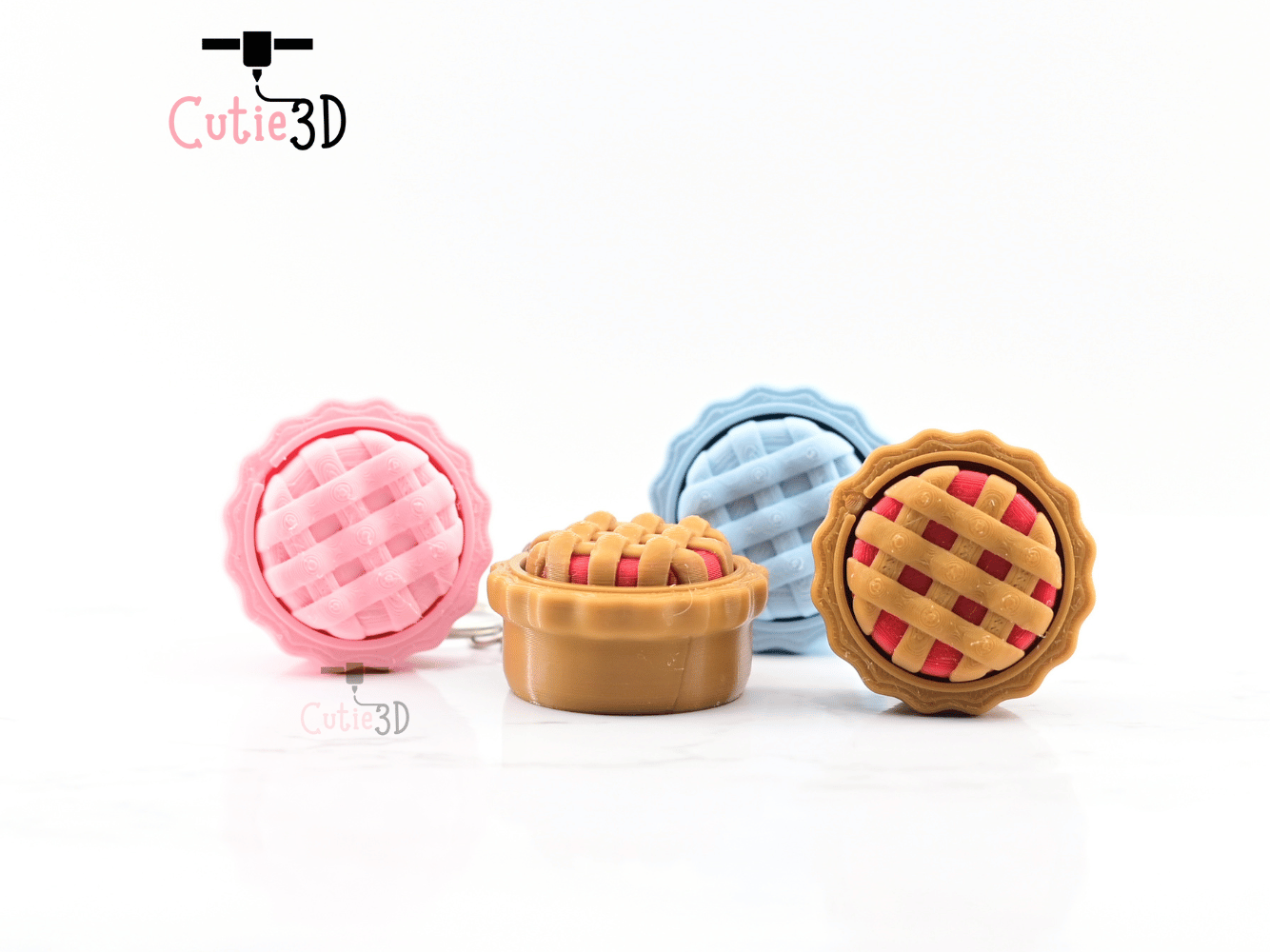 Digital Downloads - Cutie3D Twisty Keycap Fidget Clicker Keychain For Pie Lovers - Cute Backpack Keychain