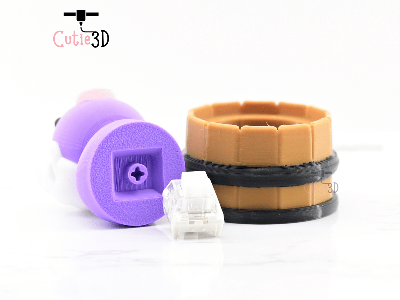 Digital Downloads - Cutie3D Twisty Keycap Fidget Clicker Pig In A Shower Barrel Keychain - Cute Backpack Keychain