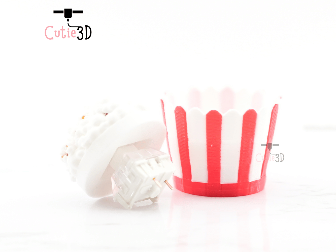Digital Downloads - Cutie3D Twisty Keycap Fidget Clicker Popcorn Bucket Keychain - Cute Backpack Keychain