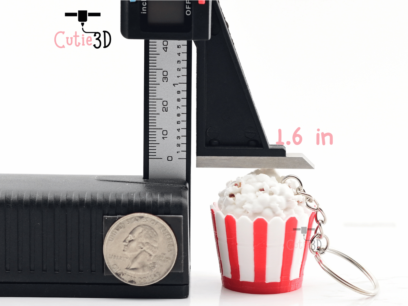 Digital Downloads - Cutie3D Twisty Keycap Fidget Clicker Popcorn Bucket Keychain - Cute Backpack Keychain