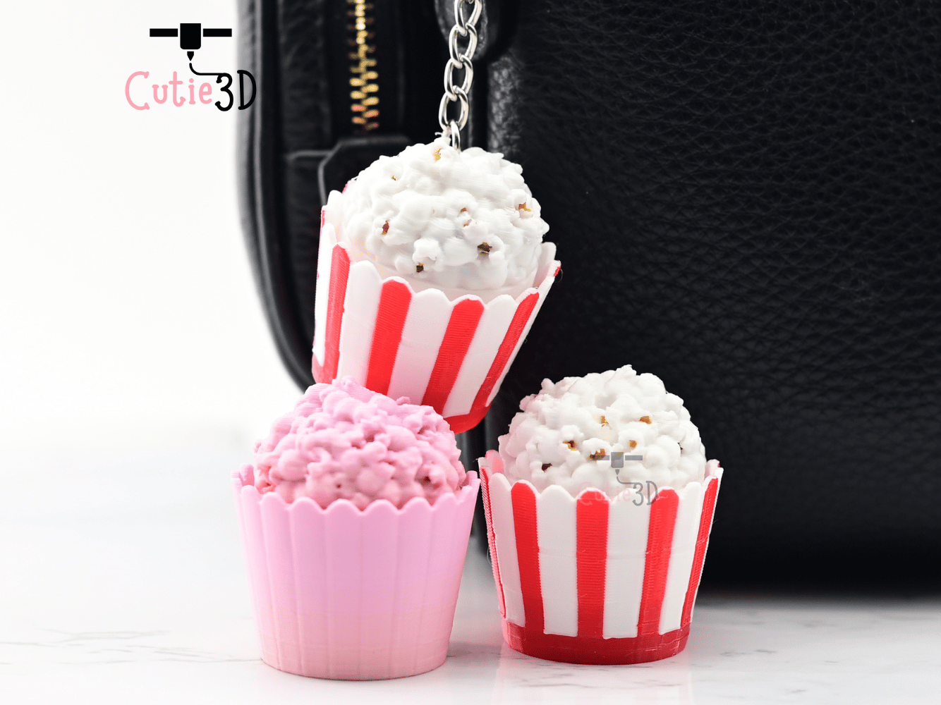 Digital Downloads - Cutie3D Twisty Keycap Fidget Clicker Popcorn Bucket Keychain - Cute Backpack Keychain