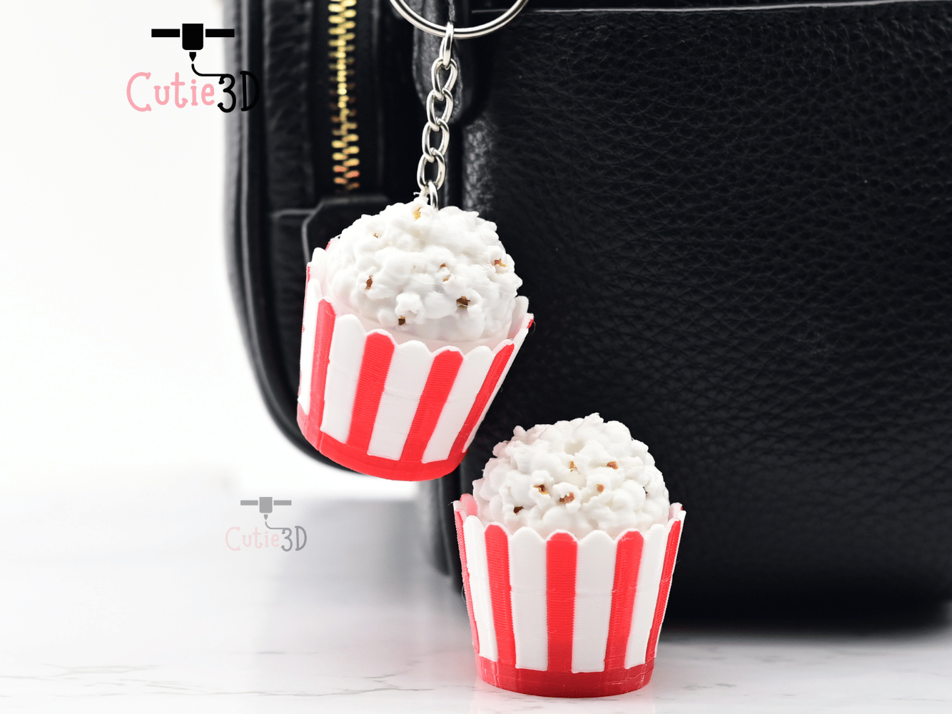 Digital Downloads - Cutie3D Twisty Keycap Fidget Clicker Popcorn Bucket Keychain - Cute Backpack Keychain